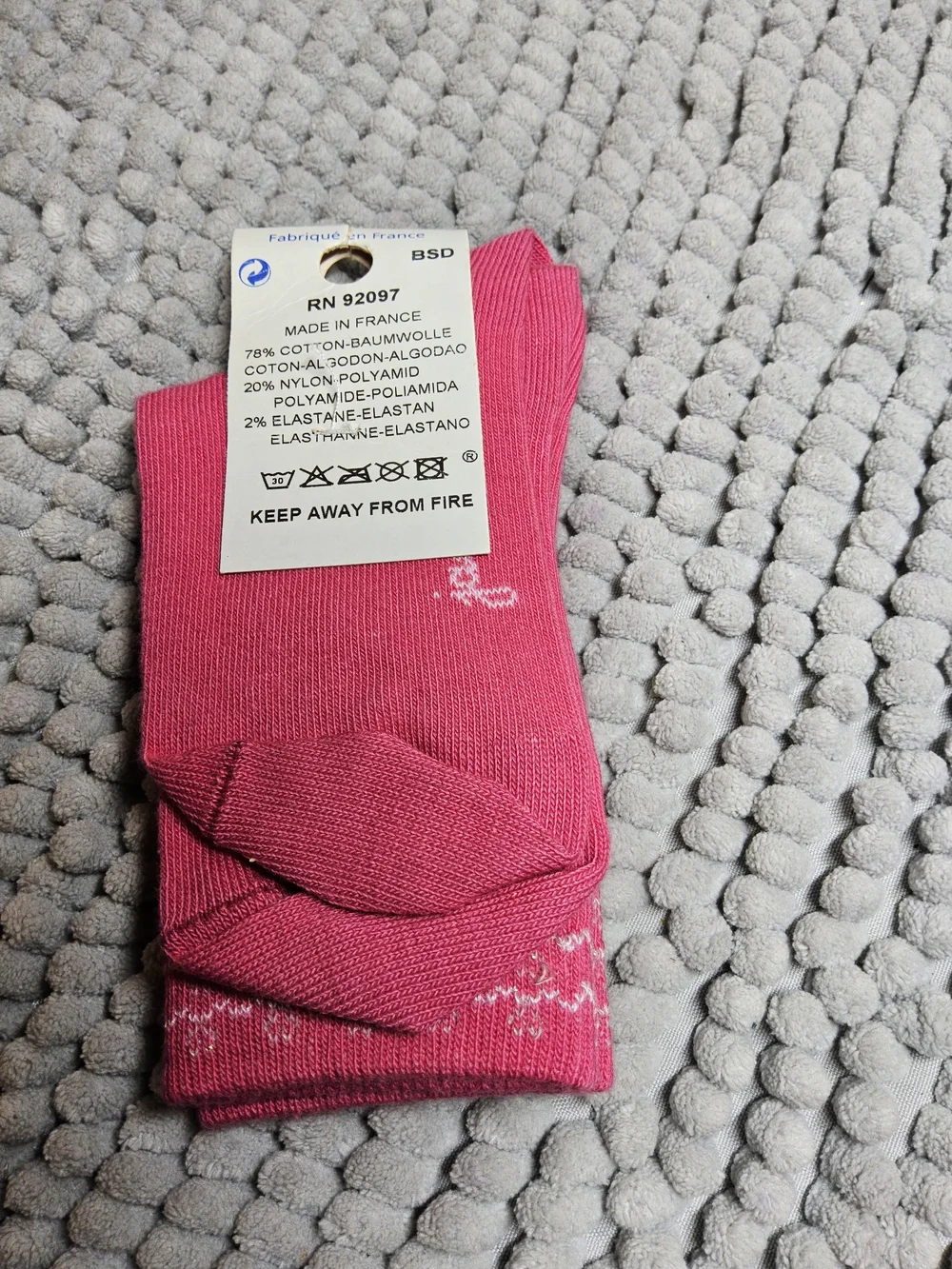 NWOT Bundle of 3 pIr Jacadi Girls Socks Size 27/28 - Pink, Brown, Maroon